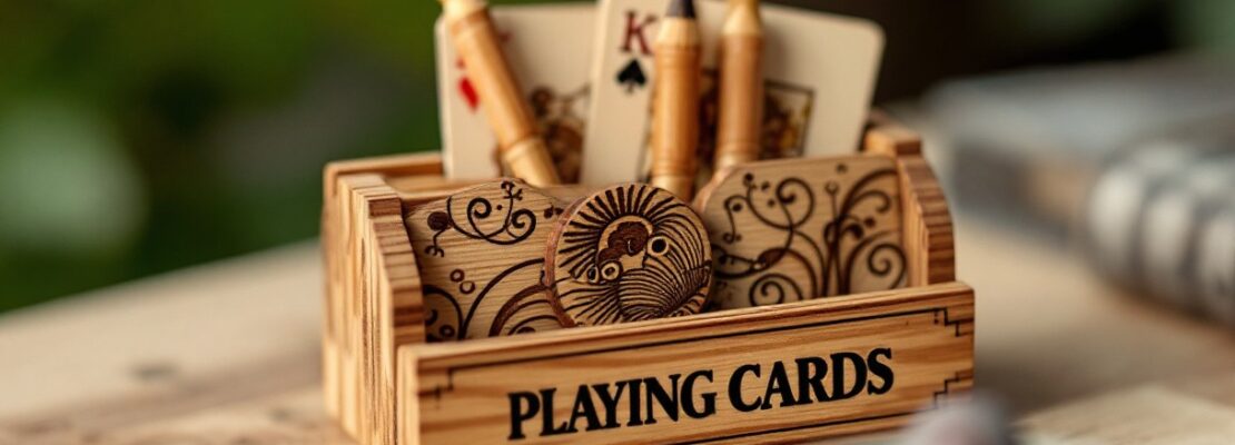 Porte-cartes à jouer personnalisé en bois gravé : un cadeau parfait pour les enfants