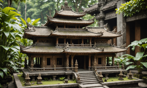 Maquettes inspirées des temples et portes balinaises