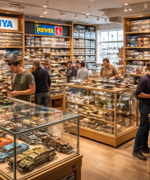 Boutiques modélisme et stratégies niche avec communautés Tamiya et Revell pour passionnés