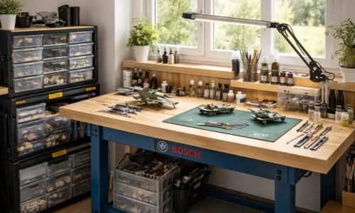 Construire un atelier de modélisme avec établi Bosch et rangement Stanley