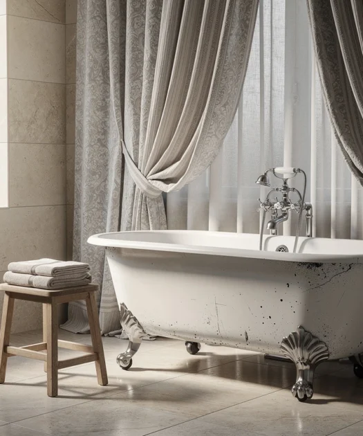 Osez le look couture dans la salle de bain avec des rideaux de douche inspirés des défilés