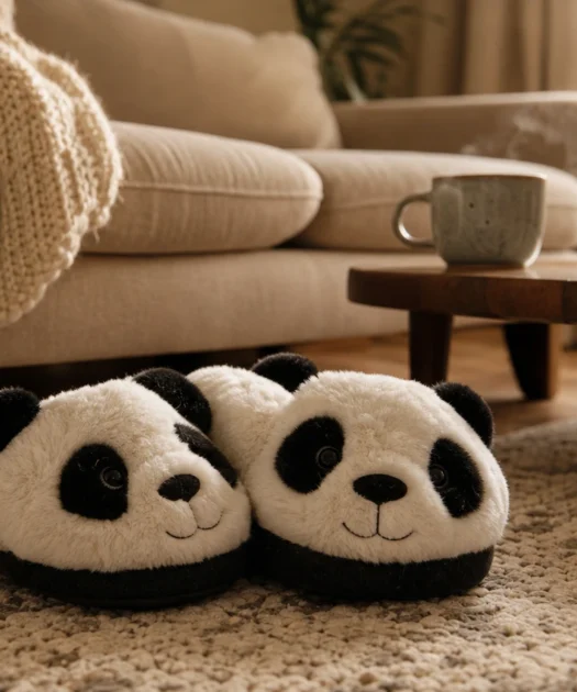 Chaussons panda : l’accessoire cocooning irrésistible pour sourire tout l’hiver
